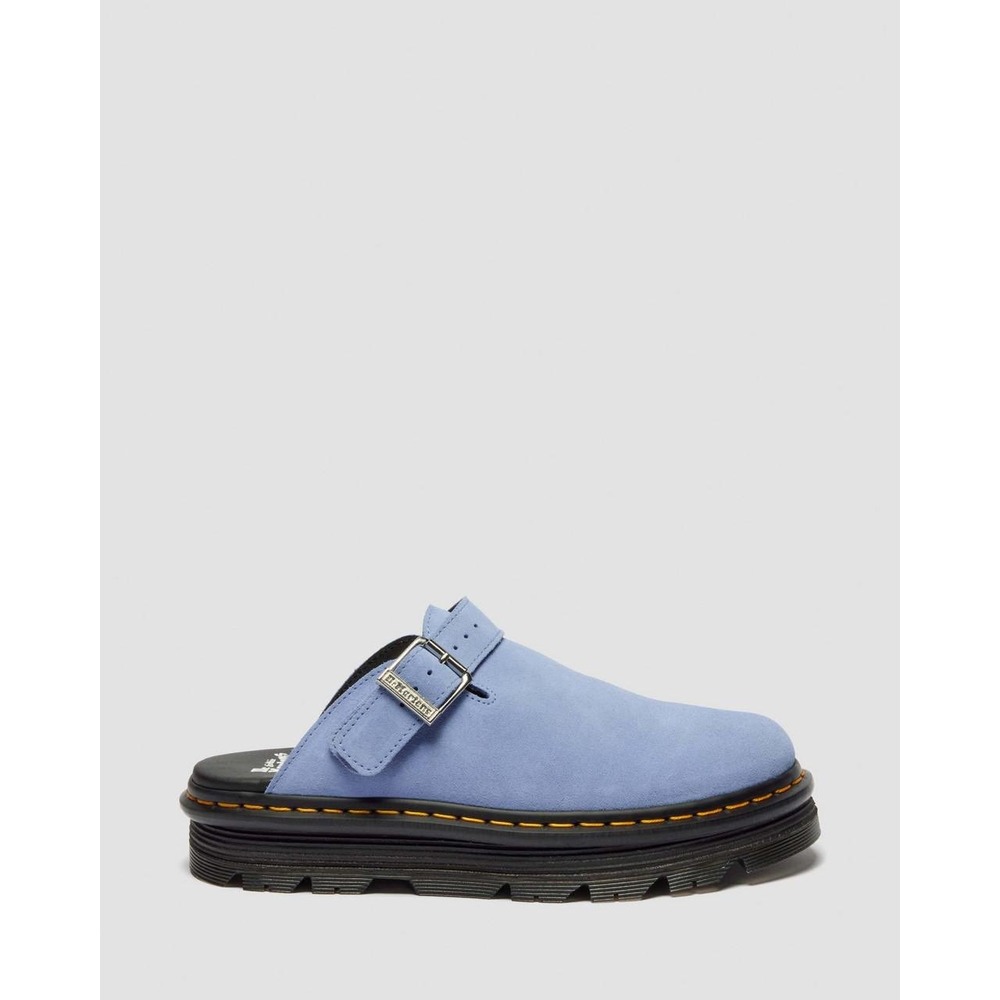NEW Dr. Martens Zebzag Suede Slingback Platform Mules Cornflower Blue Unisex - Picture 5 of 13
